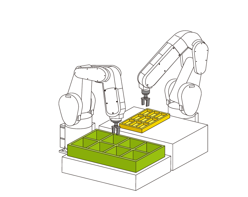 Roboty Melfa - triedenie súčiastok
